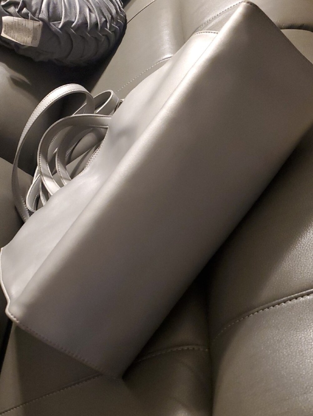 Telfar Gray Embossed Logo Tote - Picture 5 of 6